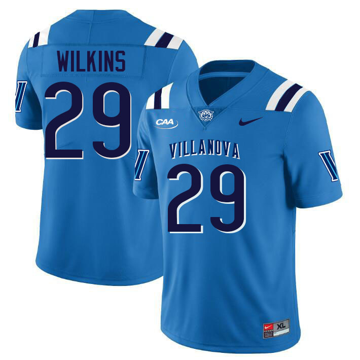 Villanova Wildcats #29 Samir Wilkins College Football Jerseys Stitched-Light Blue
